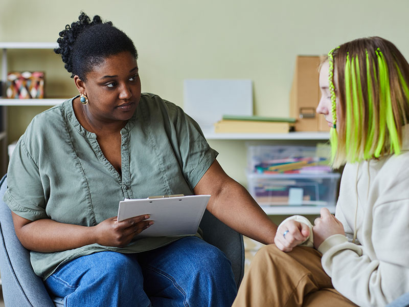 woman attending divorce counseling session